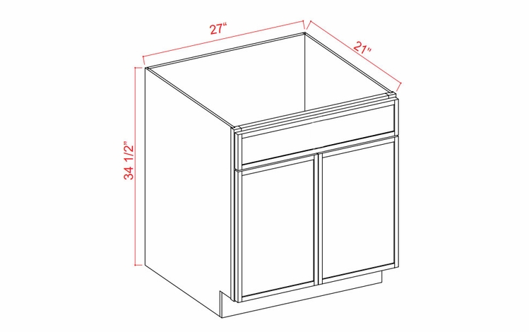 Slim Iron Black VS27: Vanity Sink Base Cabinet: Assembled Kitchen Cabinets