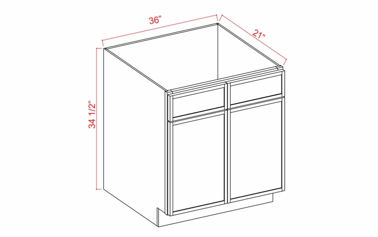 Slim Iron Black VS36: Vanity Sink Base Cabinet: Assembled Kitchen Cabinets