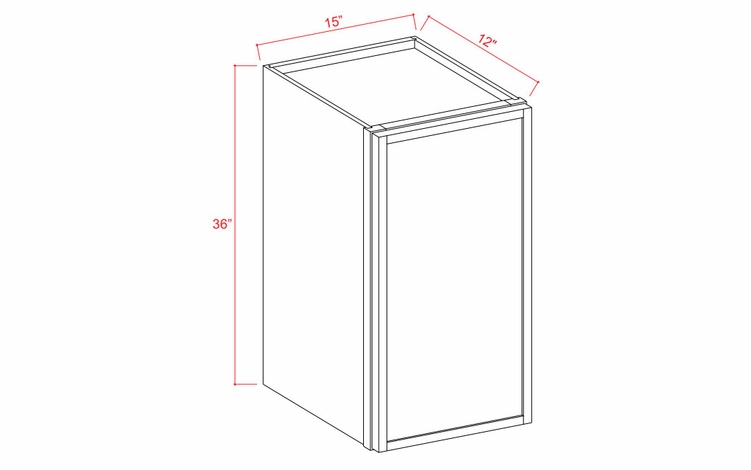Slim Iron Black W1536: Single Door Wall Cabinet: Assembled Kitchen Cabinets
