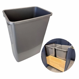 Slim Iron Black WASTE-BIN: Silver Waste Bin: Assembled Kitchen Cabinets