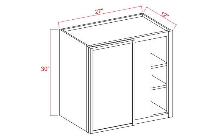 Slim Iron Black WBC2730: Blind Corner Wall Cabinet: Assembled Kitchen Cabinets