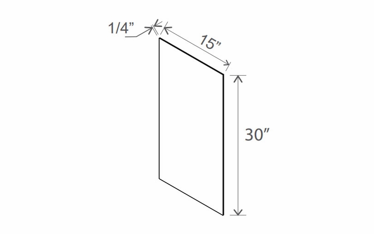 Slim Iron Black WSV30: Wall Skin Panel: Assembled Kitchen Cabinets