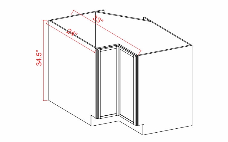 Slim White Oak ERB33: Easy Reach Base Cabinets: Assembled Kitchen Cabinets