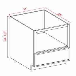 Slim White Oak MB33: Microwave Base Cabinets: Assembled Kitchen Cabinets