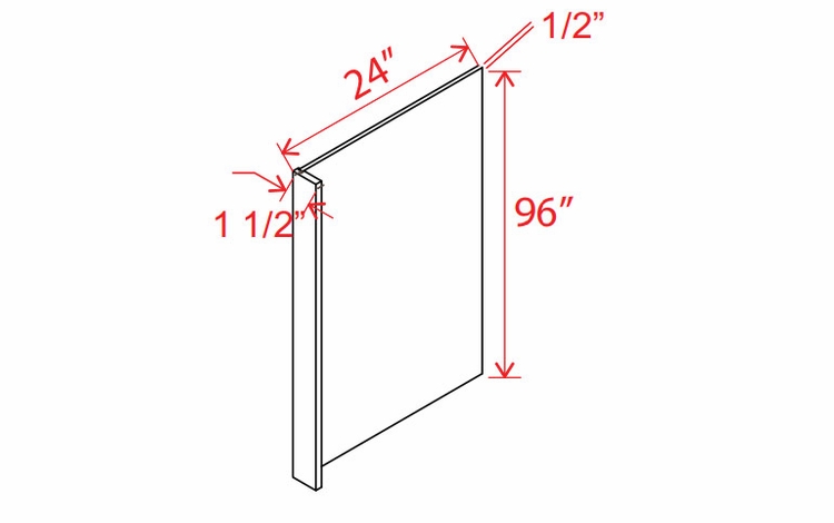 Slim White Oak REPV2496: Refrigerator End Panel Veneer: Assembled Kitchen Cabinets