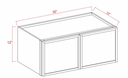 Slim White Oak W3012: Double Door Wall Cabinet: Assembled Kitchen Cabinets
