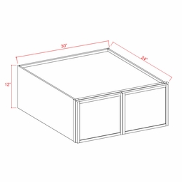 Slim White Oak W301224: Refrigerator Wall Cabinet: Assembled Kitchen Cabinets