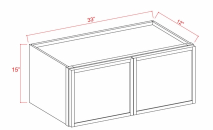 Slim White Oak W3315: Double Door Wall Cabinet: Assembled Kitchen Cabinets