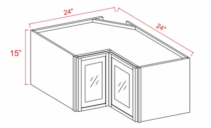 Slim White Oak WER2415GD: Easy Reach Glass Door Wall Cabinet: Assembled Kitchen Cabinets