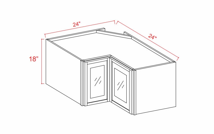 Slim White Oak WER2418GD: Easy Reach Glass Door Wall Cabinet: Assembled Kitchen Cabinets