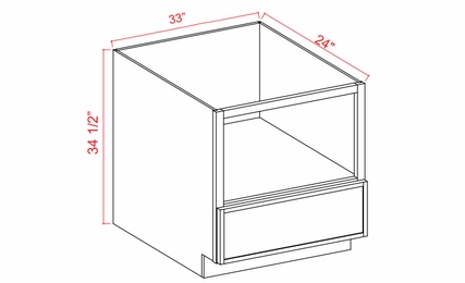 Smokey Ash MB33: Microwave Base Cabinet: Assembled Kitchen Cabinets