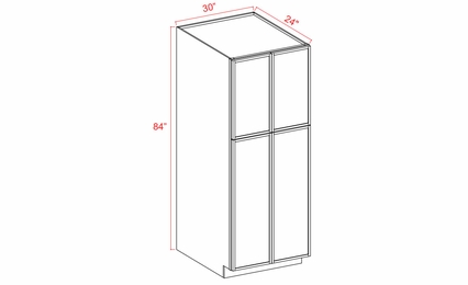 Smokey Ash U308424: Pantry Cabinet: Assembled Kitchen Cabinets