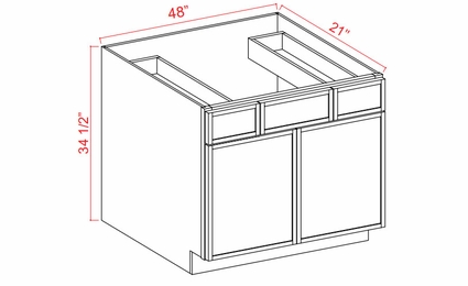 Smokey Ash VSD48: Vanity Sink Drawer Base Cabinet: Assembled Kitchen Cabinets