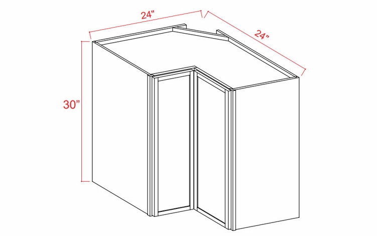 Smokey Ash WER2430: Wall Easy Reach Corner Cabinet: Assembled Kitchen Cabinets