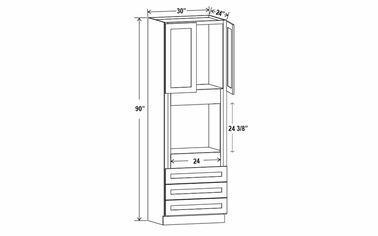 Snow White Shaker O309024: Oven Pantry Cabinet: Assembled Kitchen Cabinets