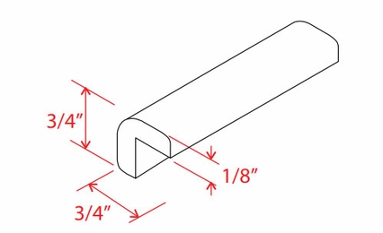 Snow White Shaker OCM8: Outside Corner Molding: Assembled Kitchen Cabinets