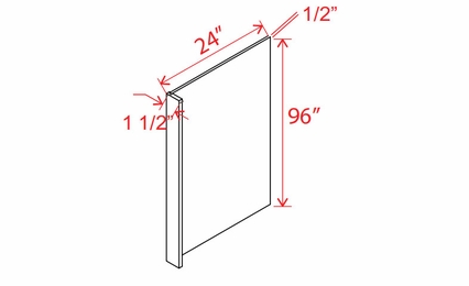 Snow White Shaker REPV2496: Refrigerator End Panel Veneer: Assembled Kitchen Cabinets