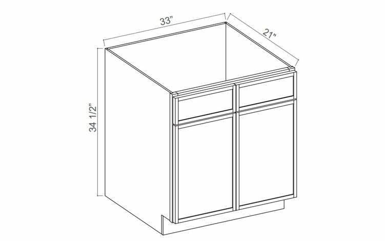 Snow White Shaker VS33: Vanity Sink Base Cabinet: Assembled Kitchen Cabinets