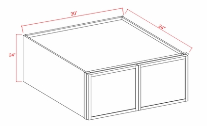 Snow White Shaker W302424: Wall Refrigerator Cabinet: Assembled Kitchen Cabinets