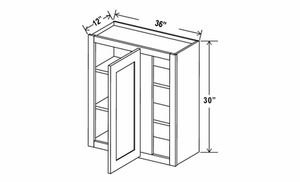 Snow White Shaker WBC3630: Wall Blind Corner Cabinet: Assembled Kitchen Cabinets