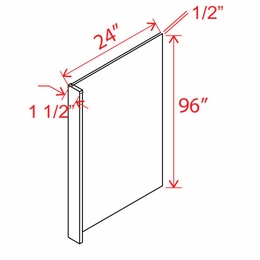 Storm Gray Shaker REPV2496: Refrigerator End Panel Veneer: Assembled Kitchen Cabinets