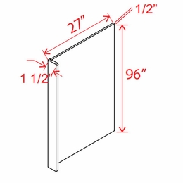 Storm Gray Shaker REPV2796: Refrigerator End Panel Veneer: Assembled Kitchen Cabinets
