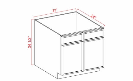 Storm Gray Shaker SB33: Sink Base Cabinet: Assembled Kitchen Cabinets