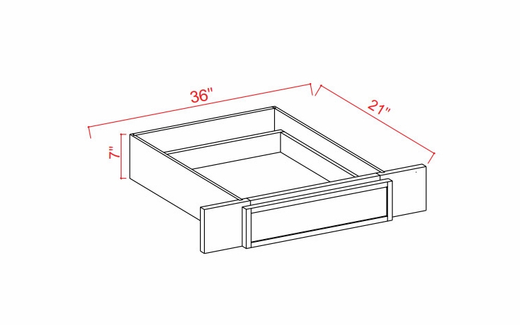 Storm Gray Shaker VKD36: Knee Drawer: Assembled Kitchen Cabinets