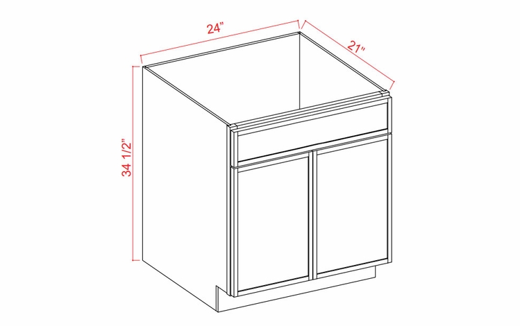 Storm Gray Shaker VS24: Vanity Sink Base Cabinet: Assembled Kitchen Cabinets
