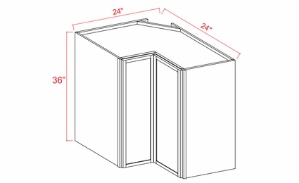 Storm Gray Shaker WER2436: Wall Easy Reach Corner Cabinet: Assembled Kitchen Cabinets