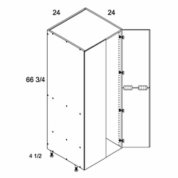 T2472: Tall Open Utility with Four Doors: Torino Grey Wood Kitchen Cabinets