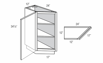 TB12: Transition Base Cabinet : Essex RTA Kitchen Cabinet