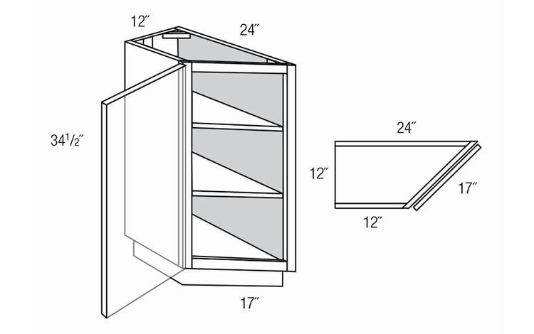 TB12: Transition Base Cabinet : Yarmouth Slab RTA Kitchen Cabinet