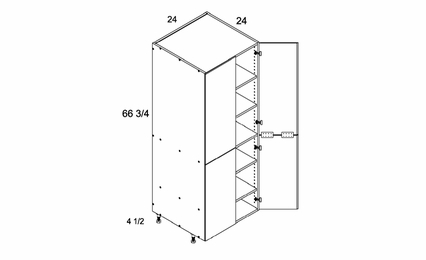 TB2472FH: Tall Full Height Four Door Utility: Torino Grey Wood Kitchen Cabinets