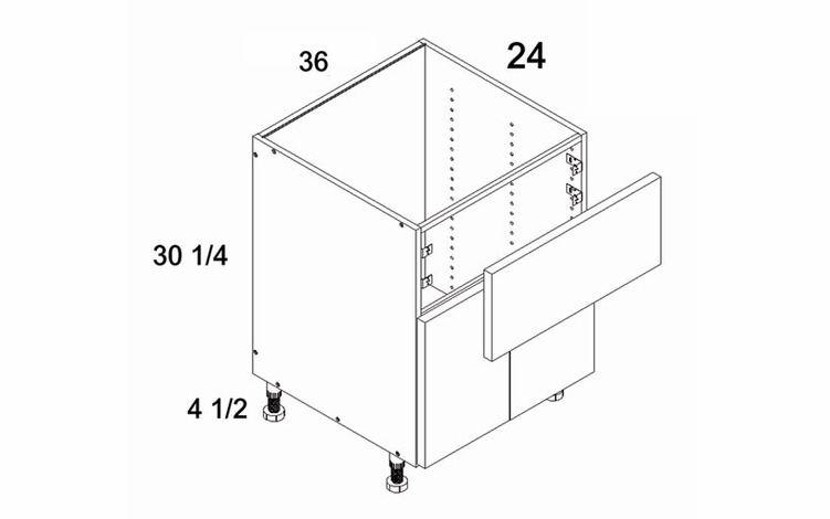 Torino Dark Wood FSB36: Farm Sink Base Cabinet: RTA Kitchen Cabinets
