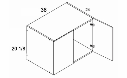 Torino Dark Wood W362024: Two Door Stacker Wall Cabinet: RTA Kitchen Cabinets