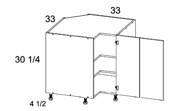 Torino Grey Wood BER33: Base Easy Reach Cabinet: RTA Kitchen Cabinets