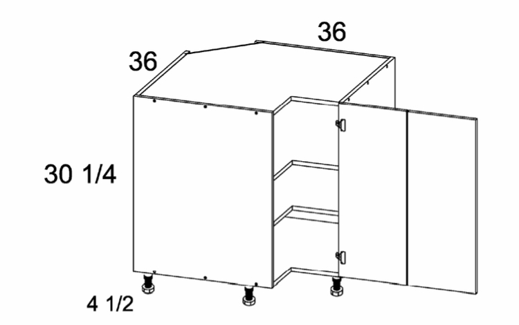 Torino Grey Wood BER36: Base Easy Reach Cabinet: RTA Kitchen Cabinets