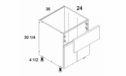 Torino Grey Wood FSB36: Farm Sink Base Cabinet: RTA Kitchen Cabinets