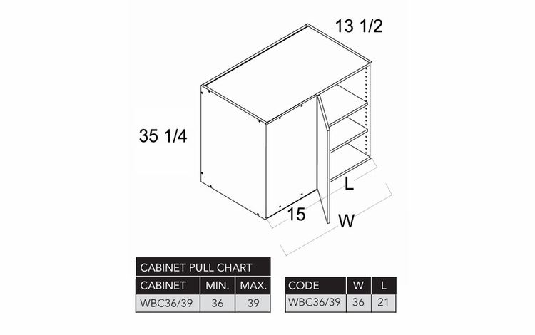 Torino Grey Wood WBC36/3935: Wall Blind Corner Cabinet: RTA Kitchen Cabinets