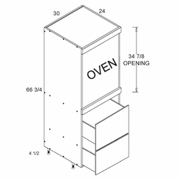 TOS2DB3072: Tall Single Oven Two Drawer Utility: Rivera Oyster Shell Kitchen Cabinets