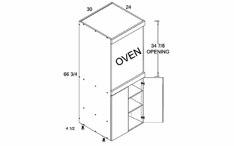 TOS3072FH: Tall Single Full Height Two Door Utility: Rivera Oyster Shell Kitchen Cabinets