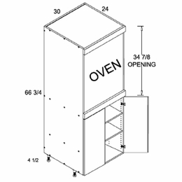 TOS3072FH: Tall Single Full Height Two Door Utility: Rivera Oyster Shell Kitchen Cabinets