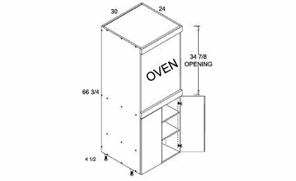 TOS3072FH: Tall Single Full Height Two Door Utility: Torino White Pine Kitchen Cabinets