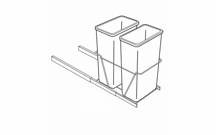 TRASHPO18: Trash Bin Pull-Out: Essex Lunar RTA Kitchen Cabinet