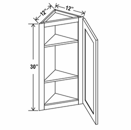 Treasure Chest AW1230: Angle Wall Cabinet: Assembled Kitchen Cabinets