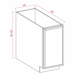 Treasure Chest BFH15: Full Height Single Door Base Cabinet: Assembled Kitchen Cabinets