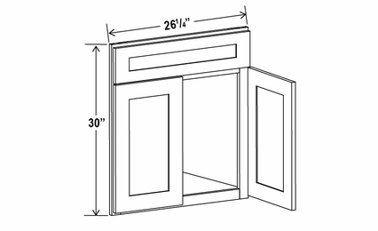 Treasure Chest DCSF42: Corner Sink Base Front: Assembled Kitchen Cabinets