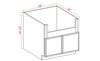 Treasure Chest FSB36: Farm Sink Base Cabinet: Assembled Kitchen Cabinets