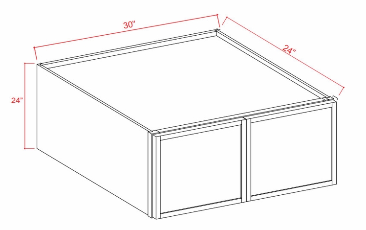 Treasure Chest W302424: Wall Refrigerator Cabinet: Assembled Kitchen Cabinets